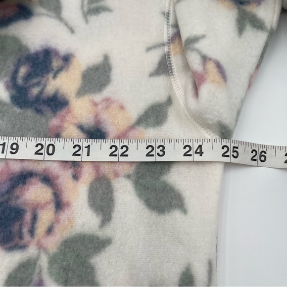 Vintage Cherokee Fleece Jacket Womens L/XL Green Floral Button Up Cardigan 90s - Picture 11 of 13